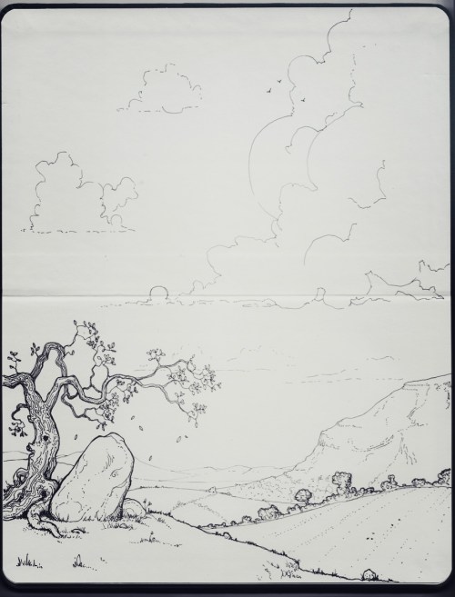 Finished drawing of a landscape