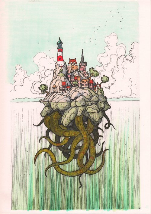 Colour Illustration of The Island.